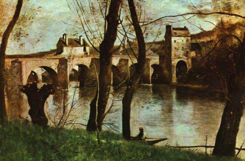 Jean-Baptiste-Camille Corot The Bridge at Mantes oil painting picture